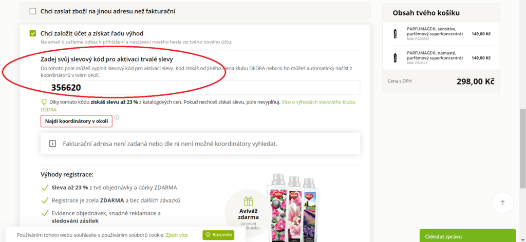 Dedra MLM výdělek registrace