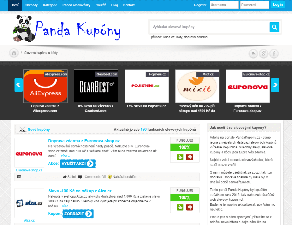 Pandakupony v roce 2018